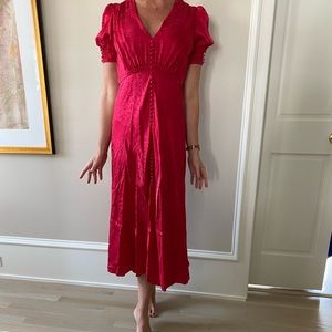 Red Saloni Silk Dress Size 6